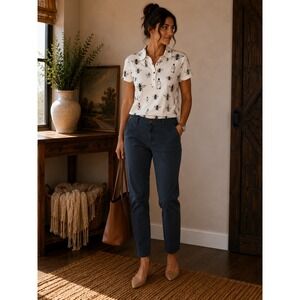 LOFT‎ The Monroe Slim Pants Charcoal Gray Chinos Size 12 Womens Tapered Workwear
